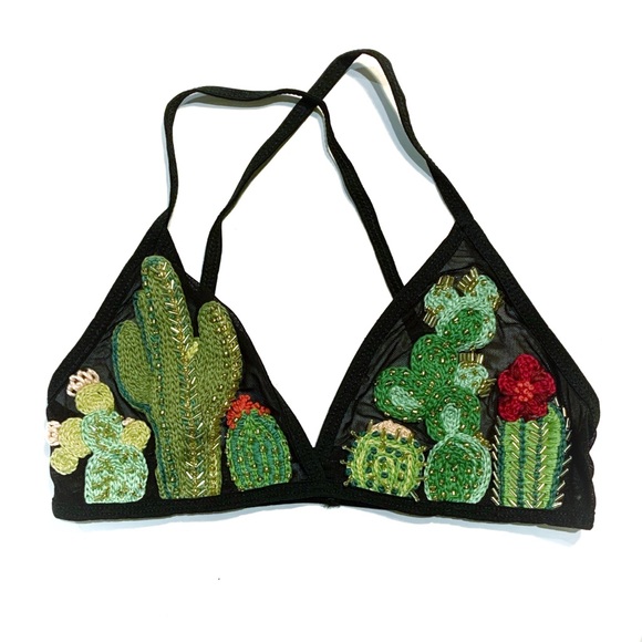 Birds & Beestings Cactus Embroidered Bralette - Picture 8 of 10